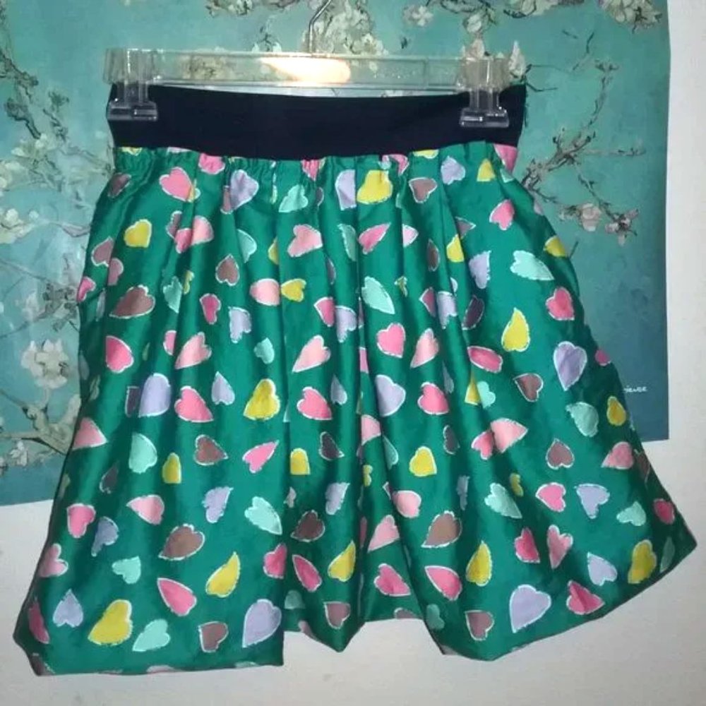 Heart Print Mini Skirt